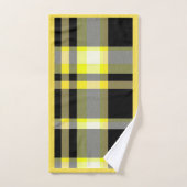 Ensemble jaune et noir de serviette de salle de (Serviette à main)