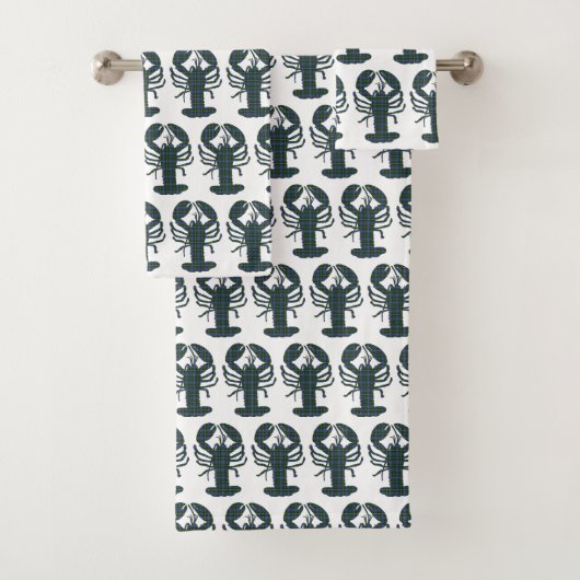 Ensemble mignon de serviette de main de tartan de (En situation)