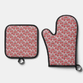 Ensemble Motif cerise Mitt et porte-pots (Recto)