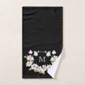 Ensemble noir décoré d'un monogramme de serviette (Serviette à main)