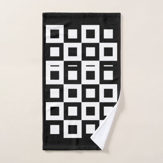 Ensemble noir et blanc abstrait de serviette de (Serviette à main)