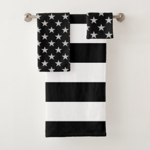 Ensemble noir et blanc de serviette de bannière