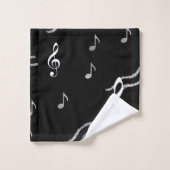Ensemble noir et blanc de serviette de notes de (Gant de toilette)