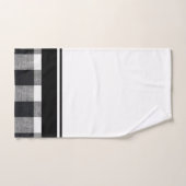 Ensemble noir et blanc de serviette de plaid (Serviette à main)
