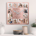 Ensemble, Nous Avons Tout Citer Famille Photo<br><div class="desc">Créez facilement votre propre horloge murale en or métallique rose personnalisé avec vos photos personnalisées. Le design comporte également une belle citation manuscrite : "Ensemble nous avons tout". Pour obtenir de meilleurs résultats, recadrez les images vers le carré - avec le point de mire au centre - avant de les...</div>