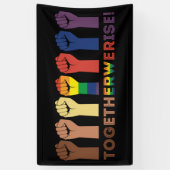 Ensemble, nous élevons l'égalité Bannière de justi (Vertical)