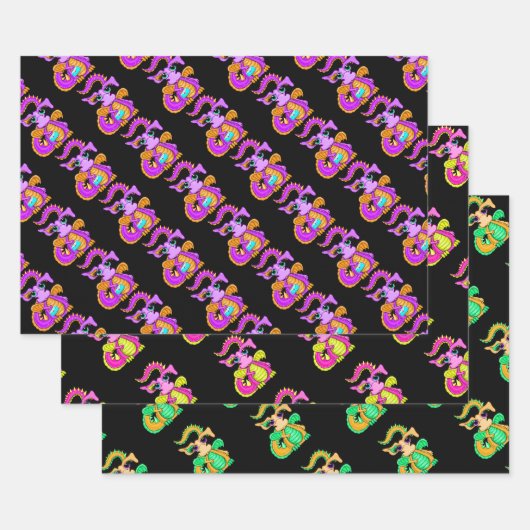 Ensemble papier cadeau Dragon (Lot)