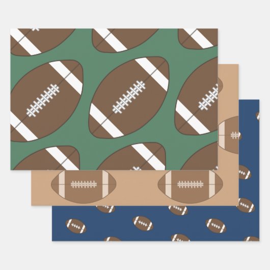 Ensemble papier cadeau football classique (Lot)
