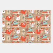 Ensemble papier cadeau Noël Rétro (Devant)
