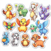 Ensemble paradisiaque de stickers animaliers (Devant)