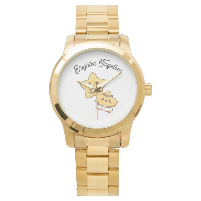 Ensemble plus lumineux – Montre dorée cadeau pour  (devant)