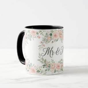 Ensemble pour toujours Mug de mariage botanique en