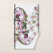 Ensemble pourpre blanc de serviette de Bath de (Serviette à main)