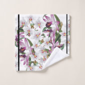 Ensemble pourpre blanc de serviette de Bath de (Gant de toilette)