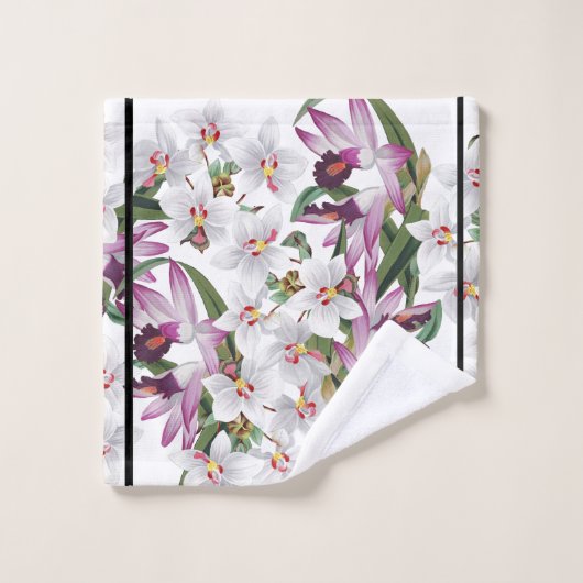 Ensemble pourpre blanc de serviette de Bath de (Gant de toilette)