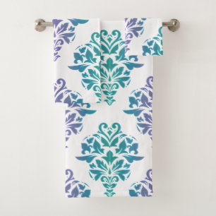 Ensemble pourpre de Towlet d'impression de damass