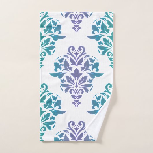 Ensemble pourpre de Towlet d'impression de damassé (Serviette à main)