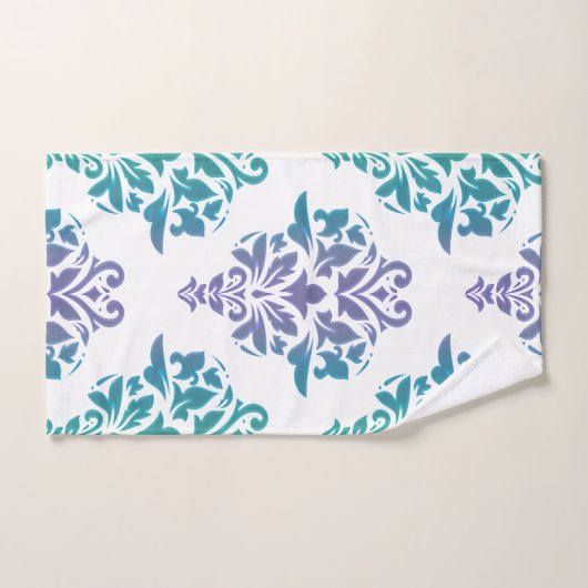 Ensemble pourpre de Towlet d'impression de damassé (Serviette à main)