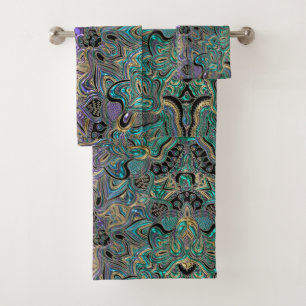 Ensemble pourpre et noir d'or de turquoise de