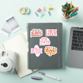 Ensemble rétro de 5 autocollants Love lettering (Couverture iPad)