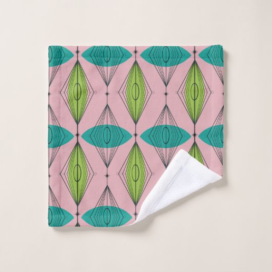 Ensemble rose atomique de serviette d'Ogee et de (Gant de toilette)