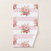 Ensemble rose de serviette de bain de rayure de (Serviette à main)
