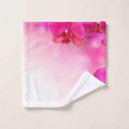 Ensemble rose de serviette de Bath de fleur (Gant de toilette)