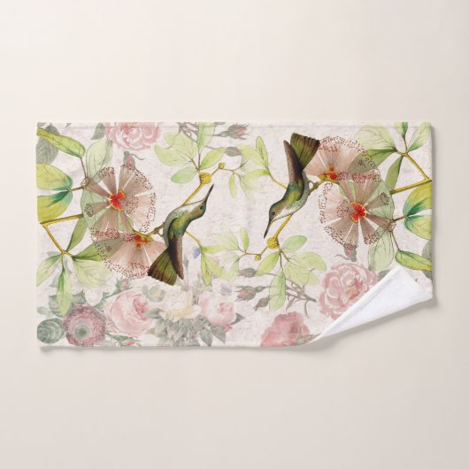 Ensemble rose de serviette de Bath de fleurs (Serviette à main)