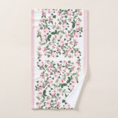 Ensemble rose de serviette de Bath de fleurs de (Serviette à main)