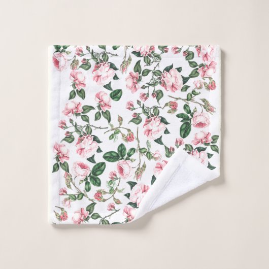 Ensemble rose de serviette de Bath de fleurs de (Gant de toilette)