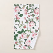 Ensemble rose de serviette de Bath de fleurs de (Serviette à main)