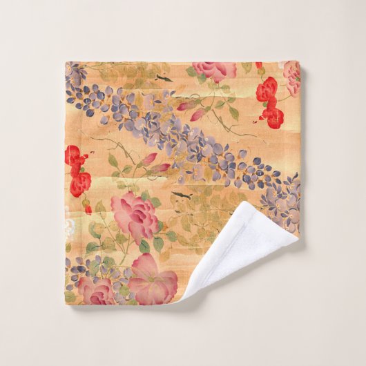 Ensemble rose de serviette de Bath de rouleau de (Gant de toilette)
