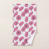 Ensemble rose de serviette de fleurs de pavot (Serviette à main)