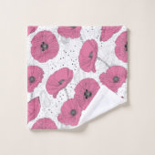 Ensemble rose de serviette de fleurs de pavot (Gant de toilette)