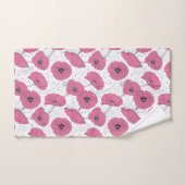 Ensemble rose de serviette de fleurs de pavot (Serviette à main)