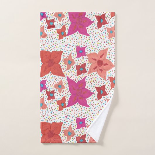 Ensemble rose et rouge de serviette de Bath (Serviette à main)