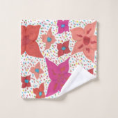 Ensemble rose et rouge de serviette de Bath (Gant de toilette)