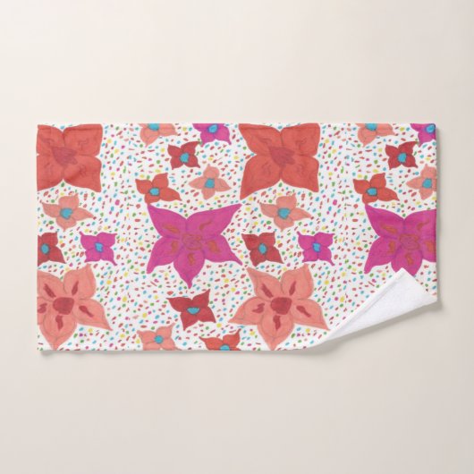 Ensemble rose et rouge de serviette de Bath (Serviette à main)