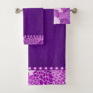 Ensemble rose pourpre de serviette de Bath de