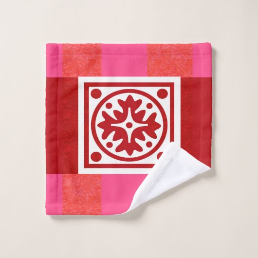 Ensemble rouge de serviette de Bath de tuile (Gant de toilette)