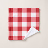 Ensemble rouge et blanc de serviette de Bath de (Gant de toilette)