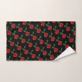 Ensemble rouge floral de serviette de fleurs de (Serviette à main)