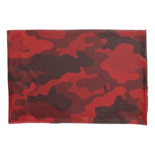 Ensemble rouge foncé de taie d'oreiller de