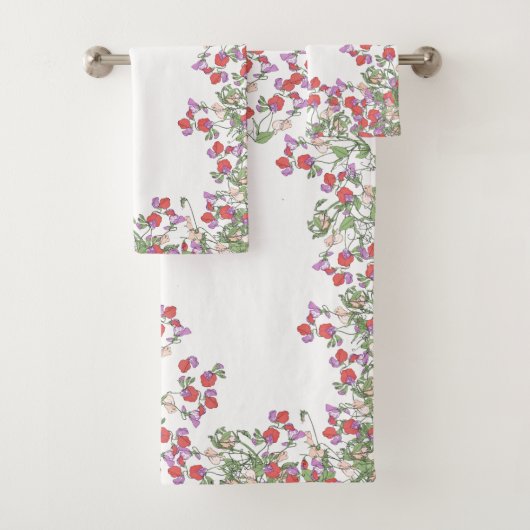 Ensemble rouge vintage de serviette de Bath de (En situation)