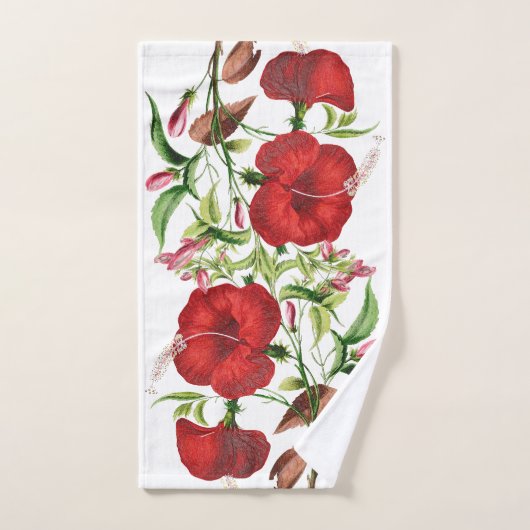 Ensemble rouge vintage de serviette de Bath de (Serviette à main)