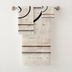 Ensemble rustique de serviette de monogramme de
