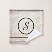 Ensemble rustique de serviette de monogramme de (Gant de toilette)