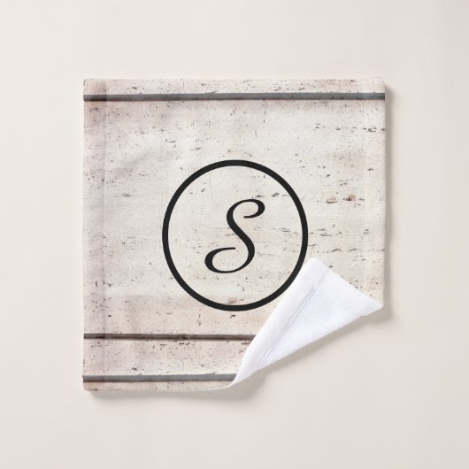 Ensemble rustique de serviette de monogramme de (Gant de toilette)
