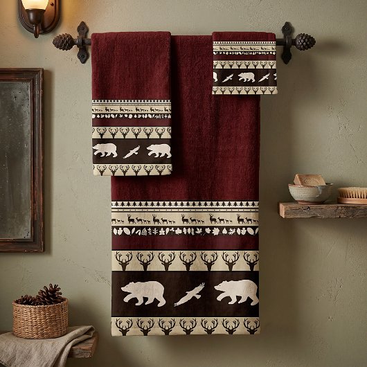 ensemble serviette de bain bois d'automne