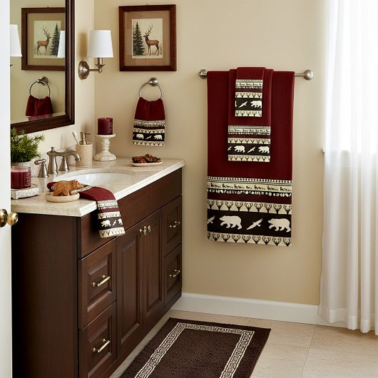 ensemble serviette de bain bois d'automne